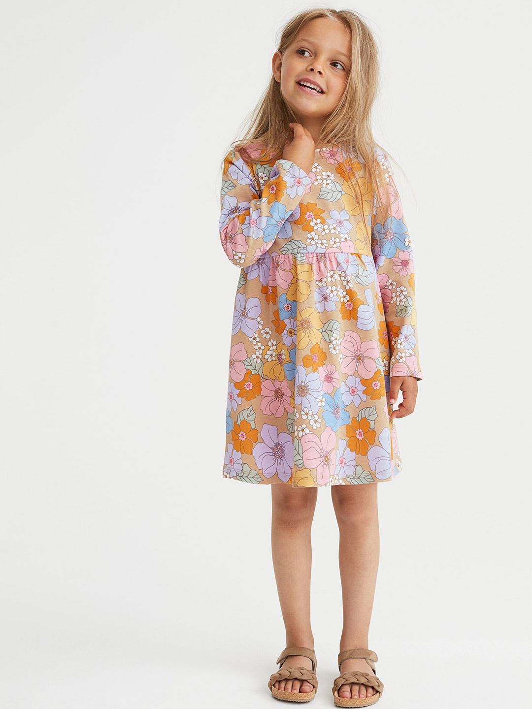

H&M Girls Multicoloured Cotton Jersey Dress, Multi