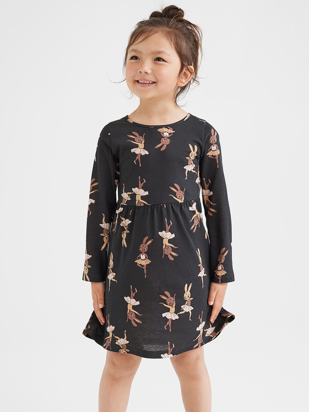 

H&M Girls Black Cotton Jersey Dress