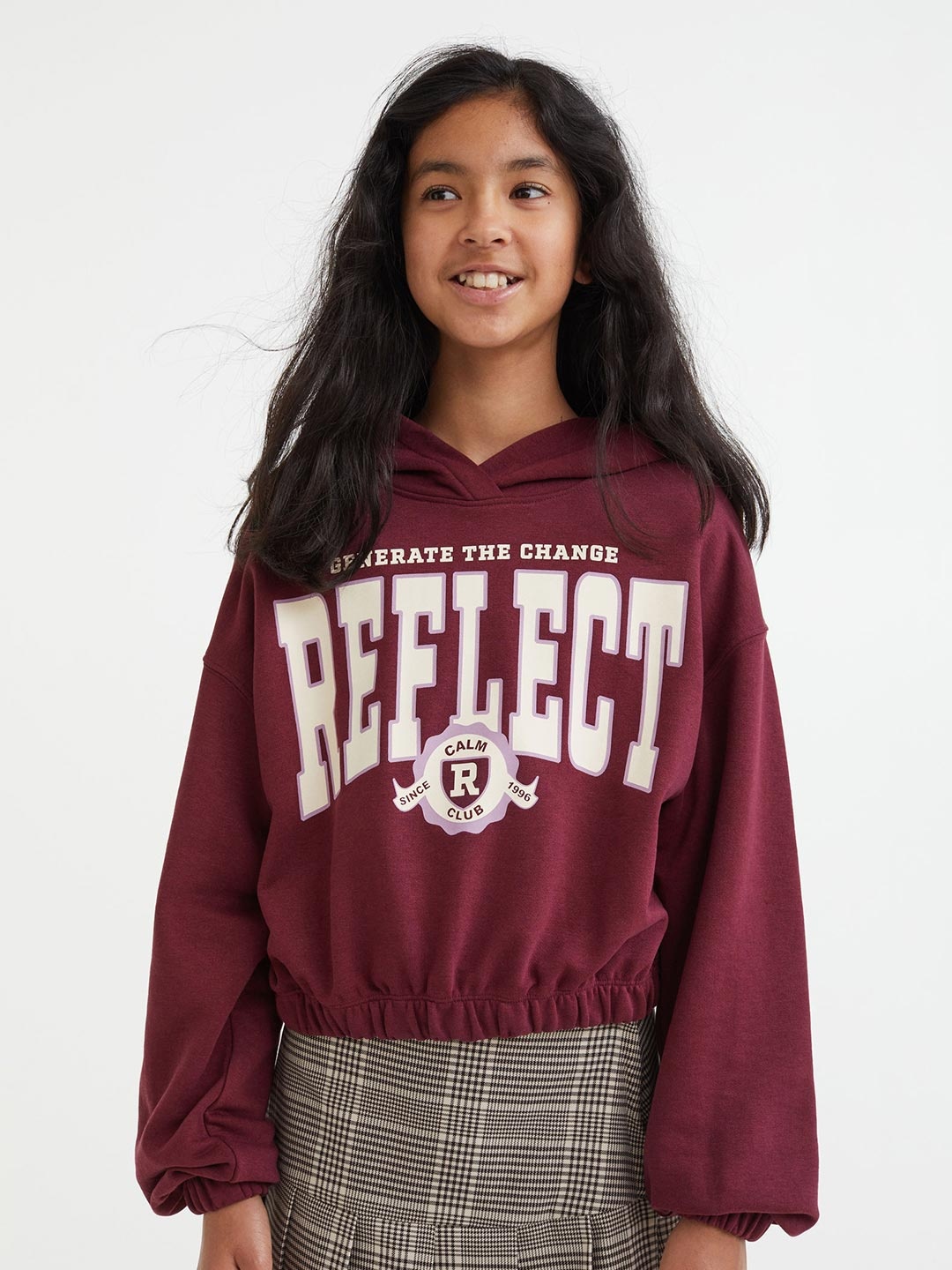 

H&M Girls Maroon Oversized Hoodie