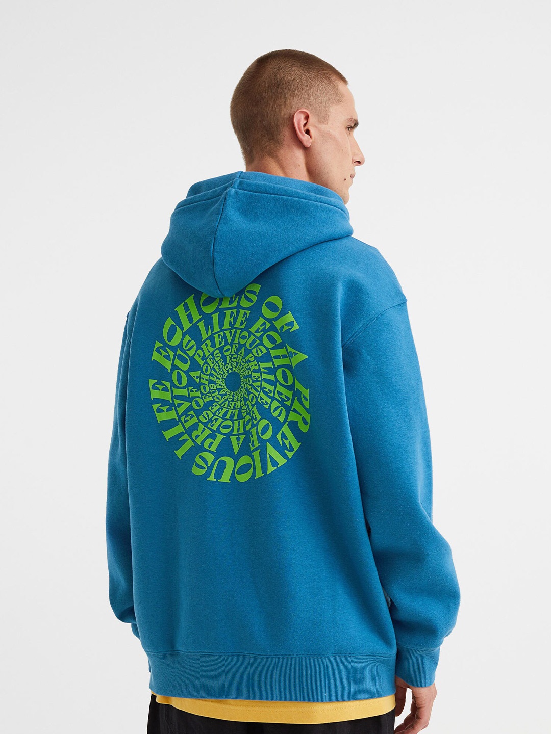 

H&M Men Blue Relaxed Fit Hoodie