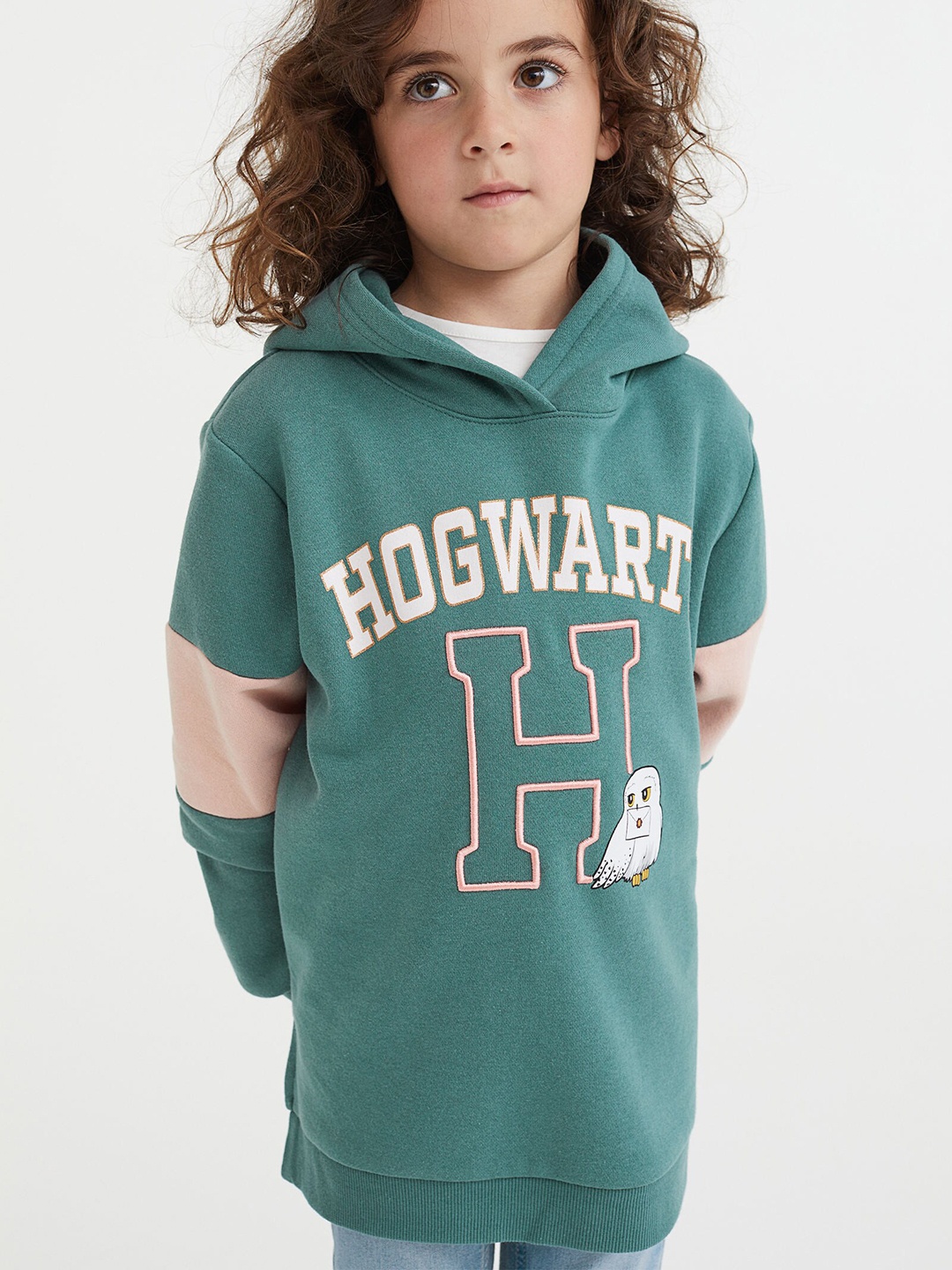 

H&M Girls Turquoise Blue Harry Potter Printed Hoodie