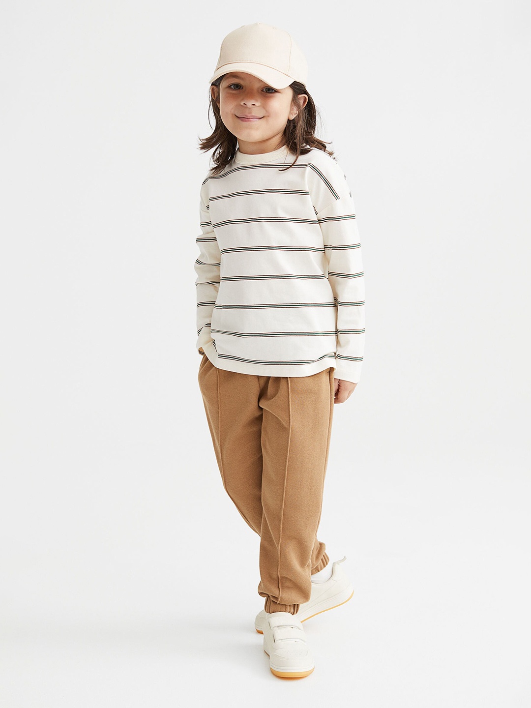 

H&M Boys White & Green Striped 2-Pack Cotton Jersey Tops