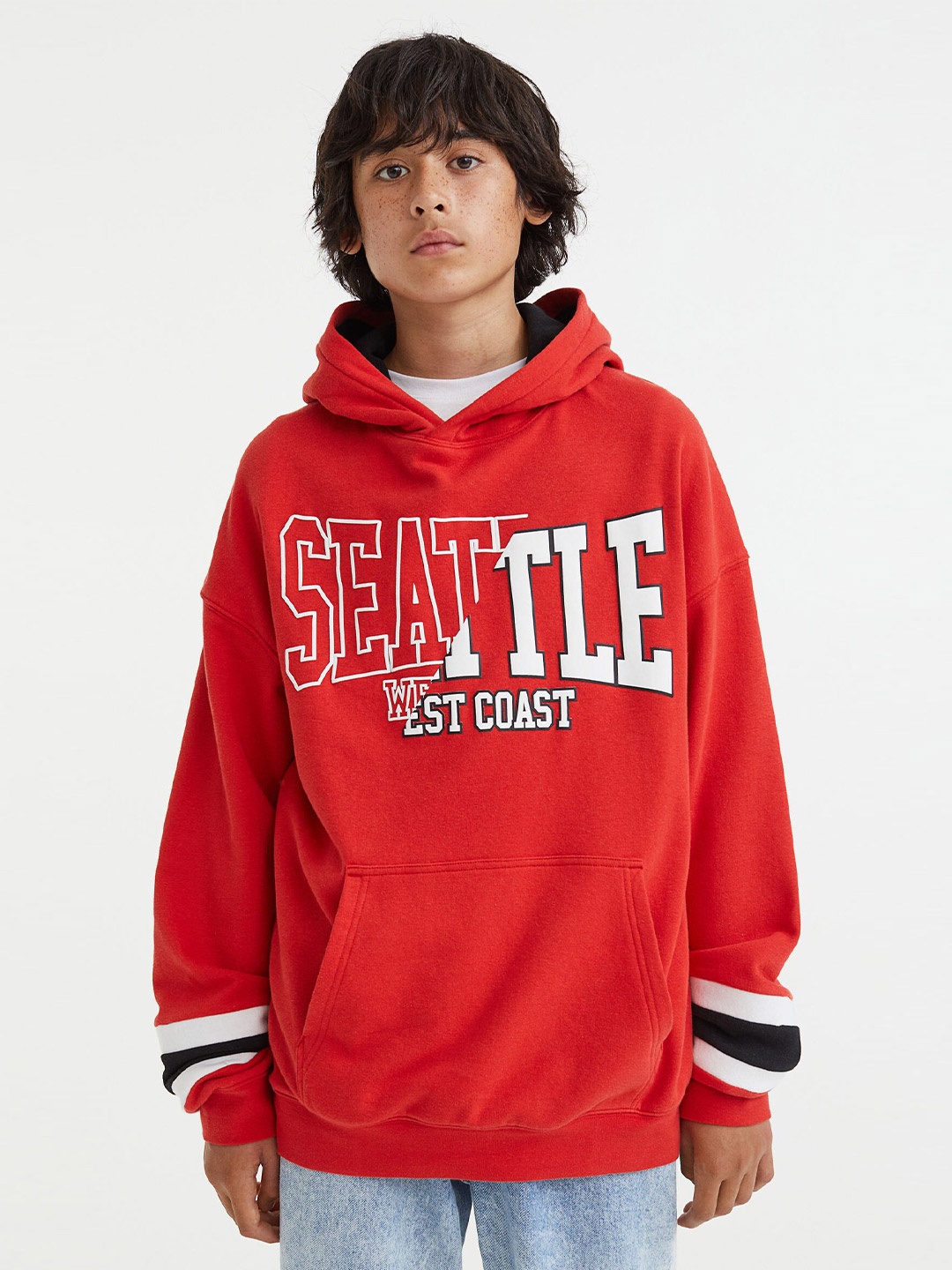 

H&M Red Printed Hoodie