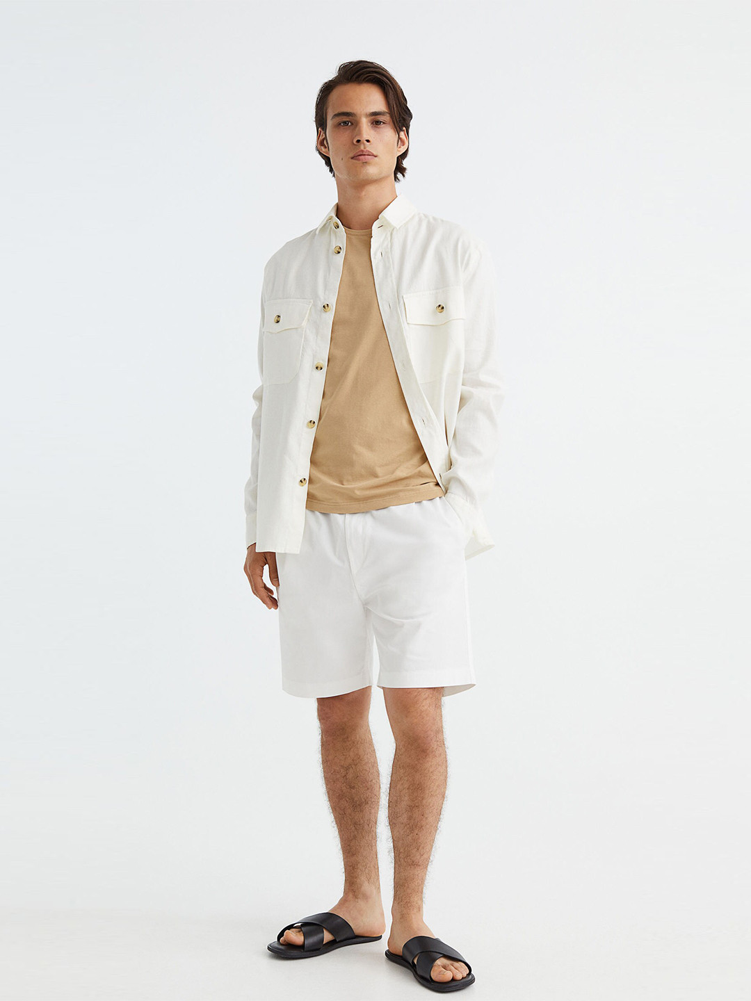 

H&M Men Slim Fit 5-pack Slim Fit T-shirts, Beige
