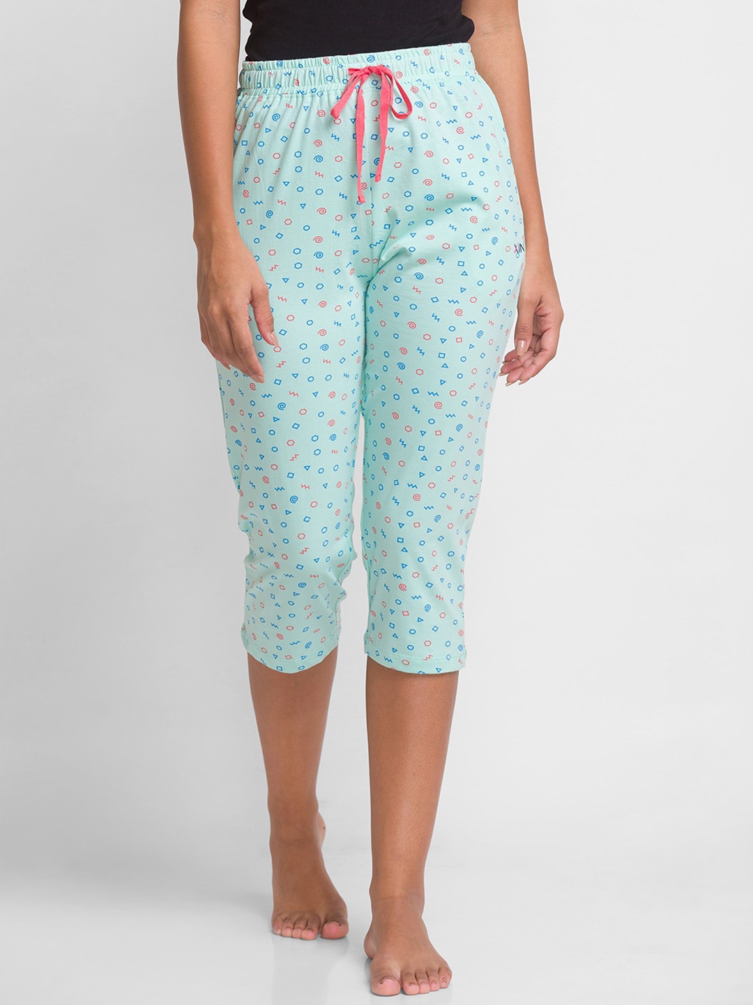 

XIN Women Green Printed Pure Cotton Capris