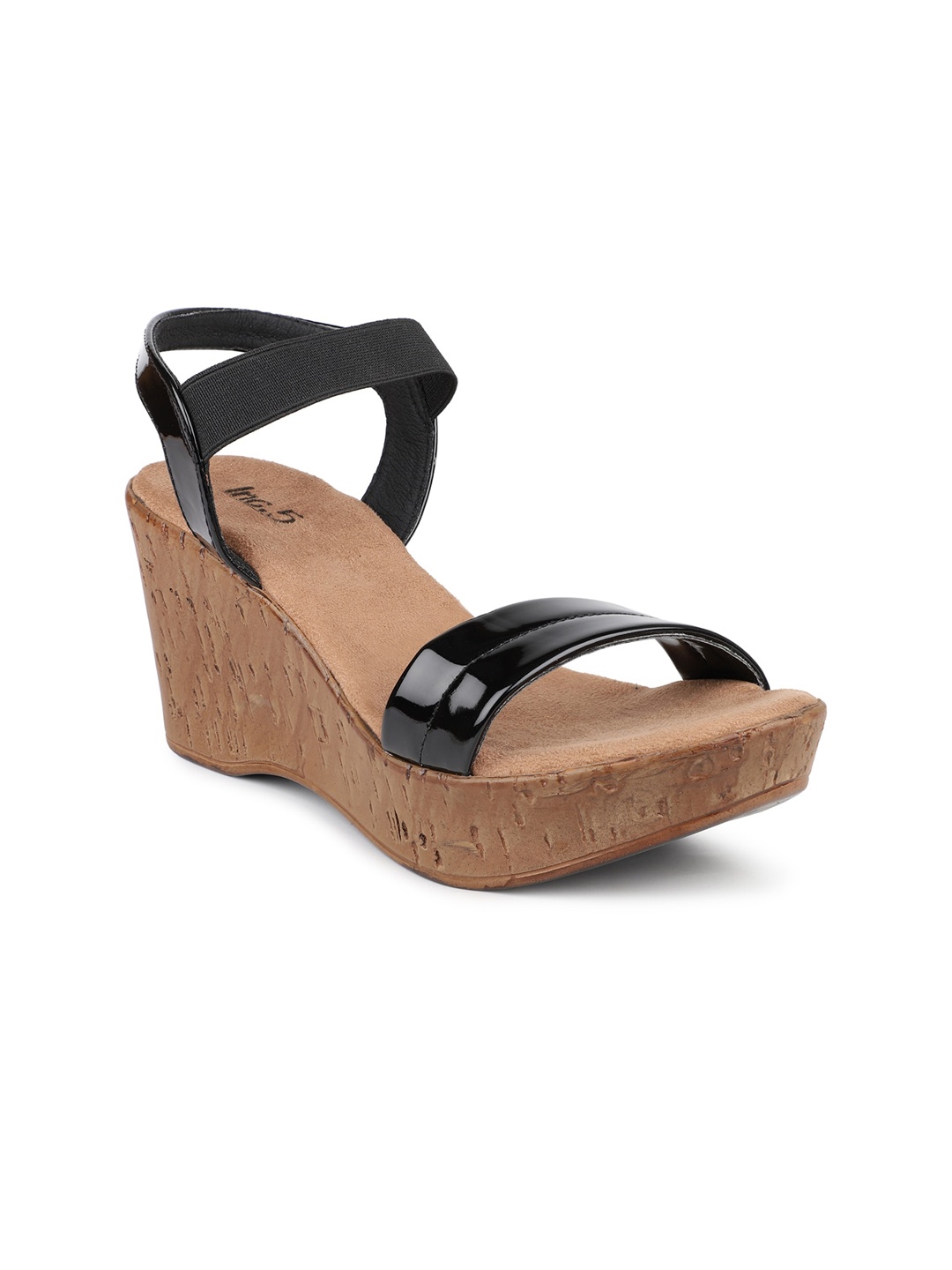 

Inc 5 Black Colourblocked Wedge Sandals