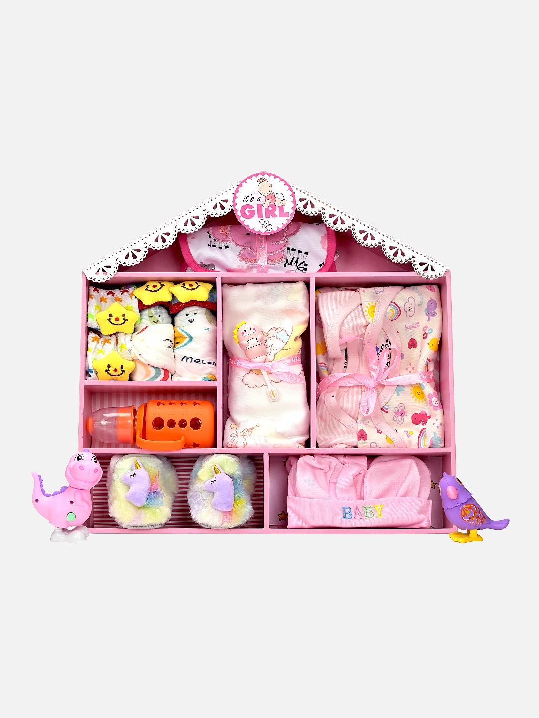 

Little Surprise Box LLP Girls 22 Pieces Girls Pink Baby Apparel Gift Set
