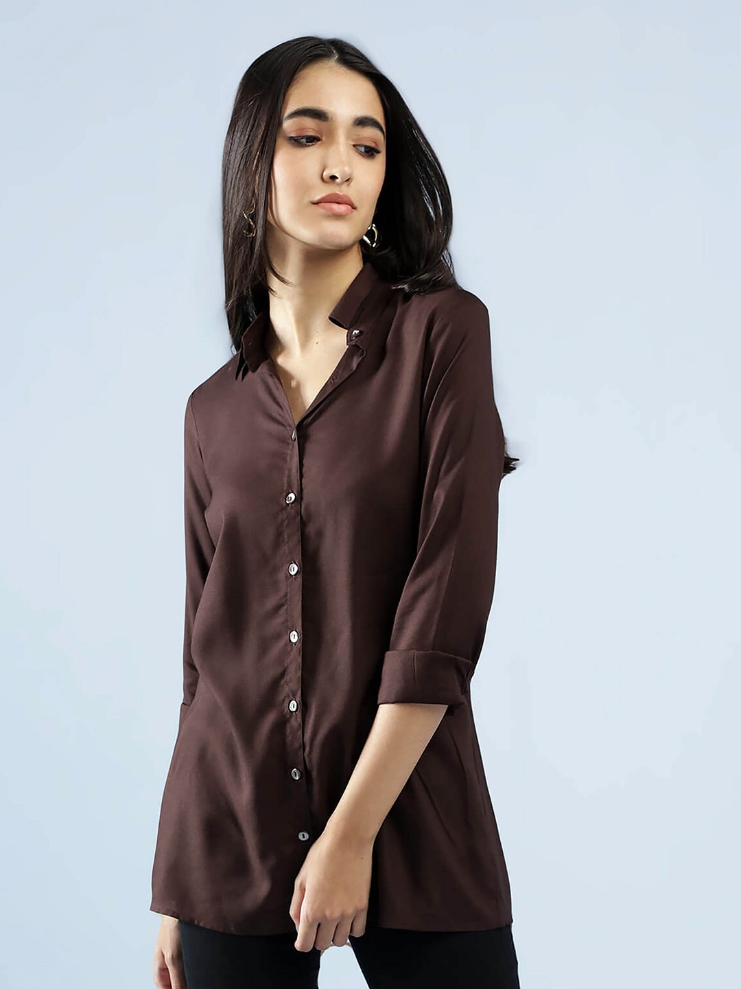 

IDK Brown Shirt Style Top