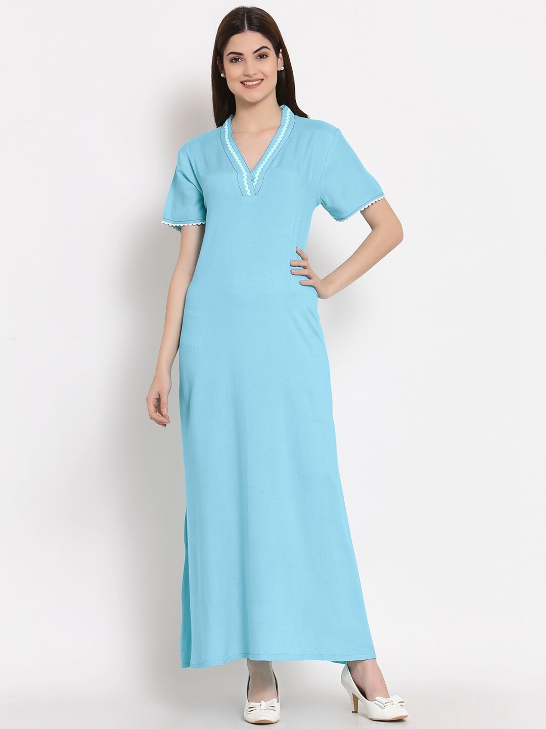 

PATRORNA Blue Maxi Nightdress