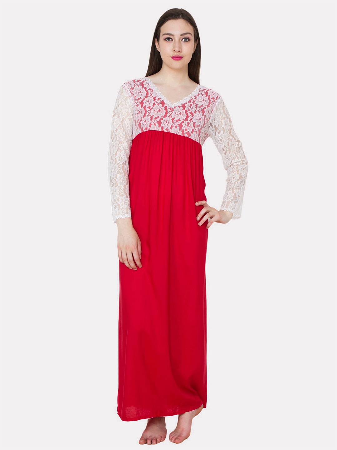 

PATRORNA Red Maxi Nightdress
