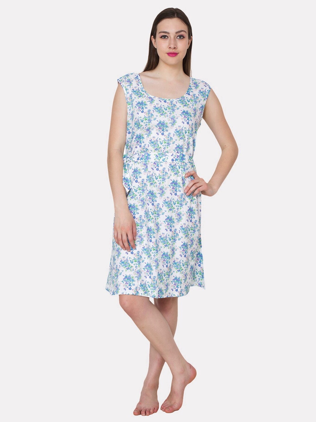 

PATRORNA White Printed Nightdress