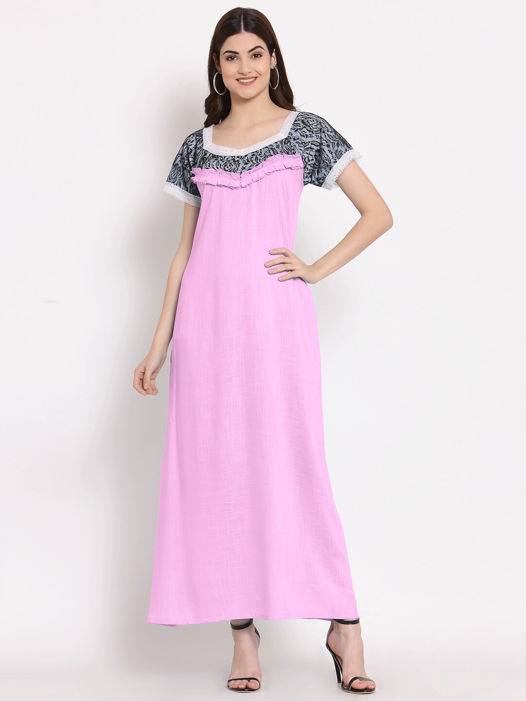 

PATRORNA Pink Maxi Nightdress