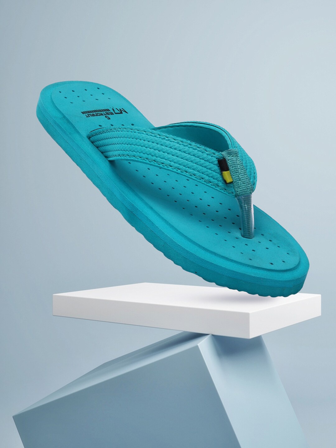 

M7 by Metronaut Women Turquoise Blue & Black Rubber Thong Flip-Flops