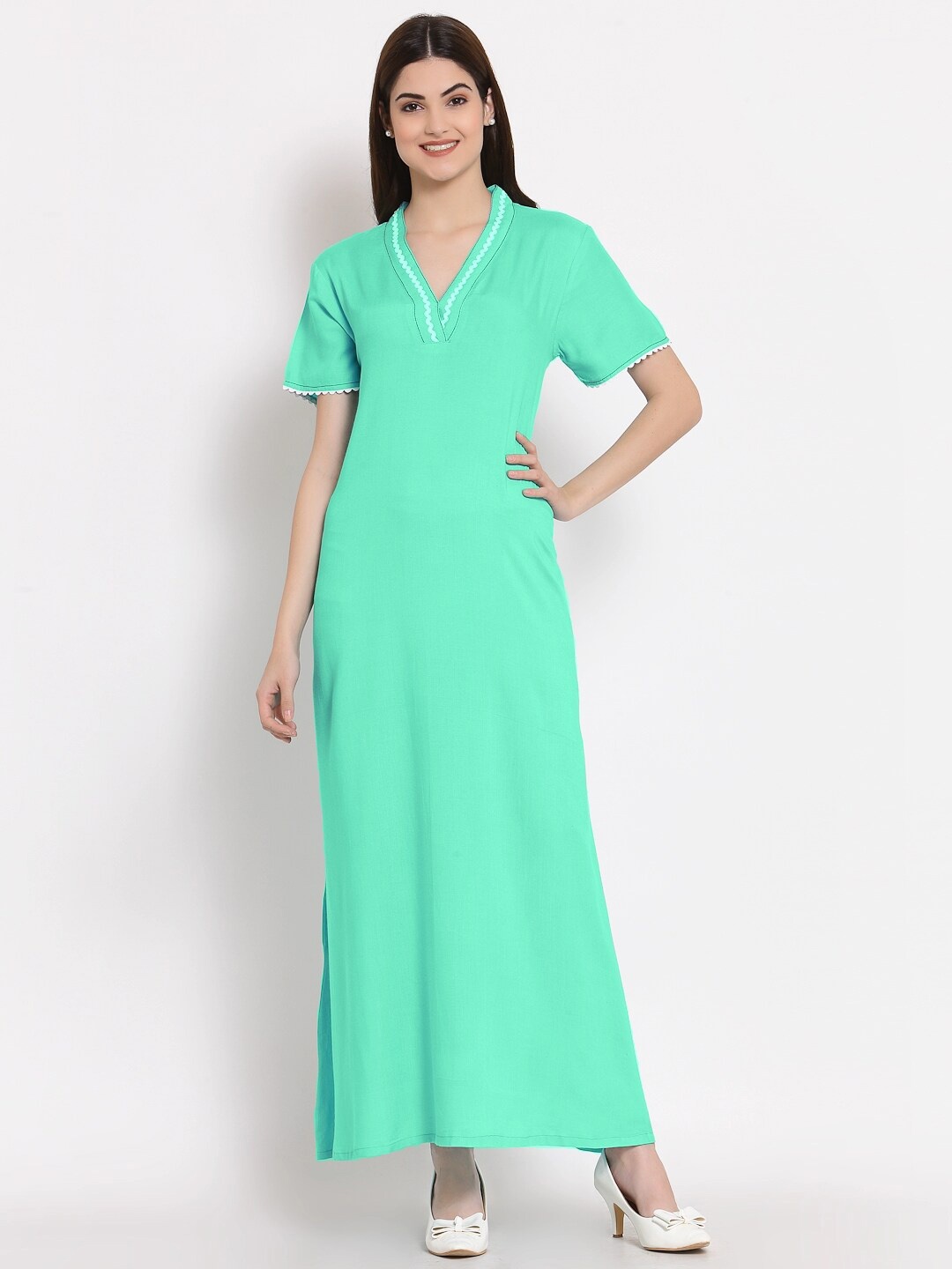

PATRORNA Teal Maxi Nightdress