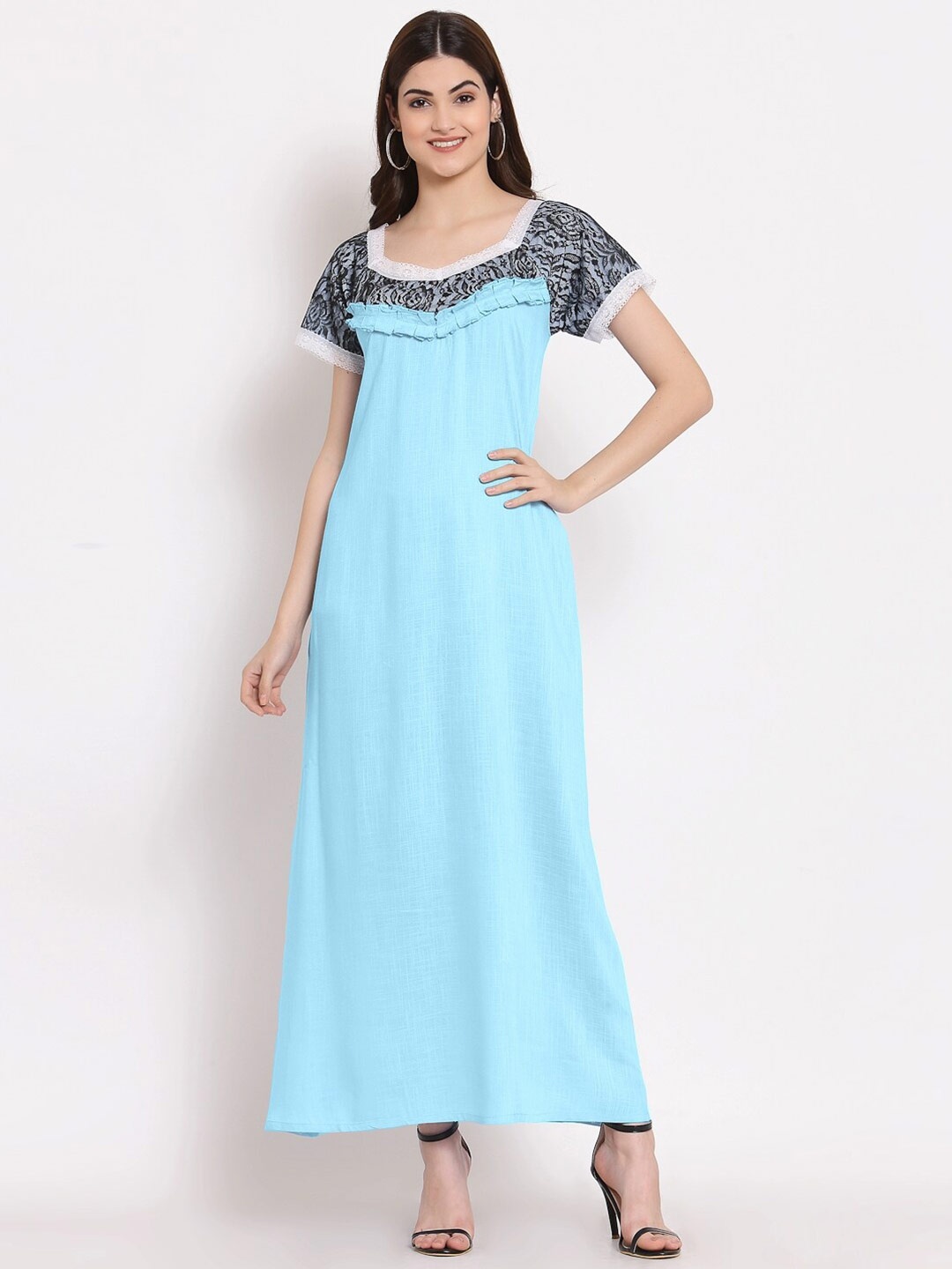 

PATRORNA Blue Maxi Nightdress