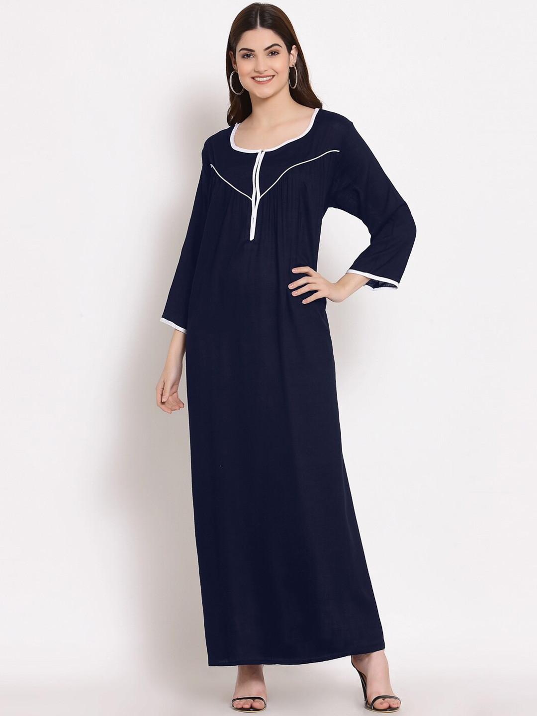 

PATRORNA Blue Maxi Nightdress, Navy blue