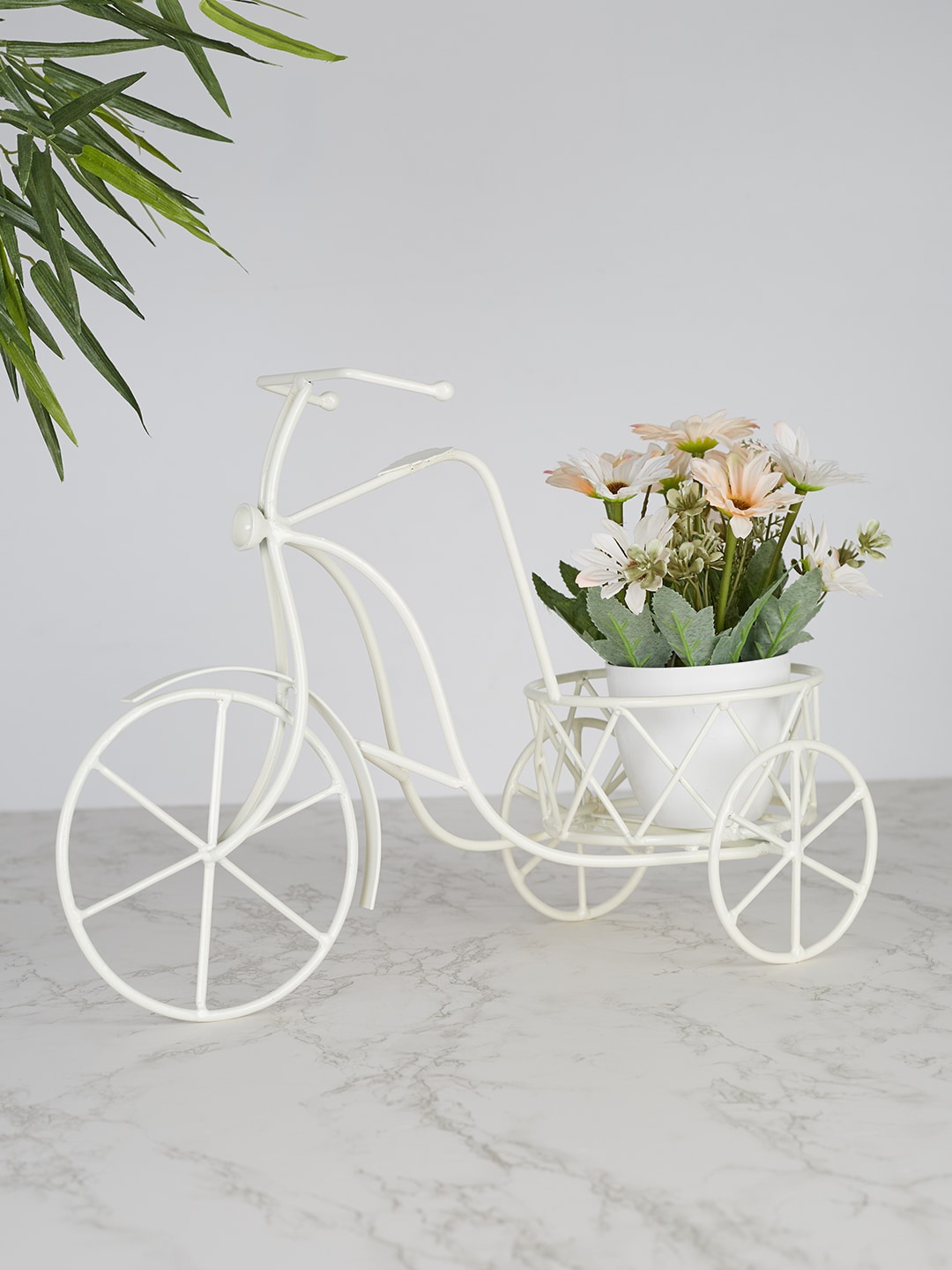 

HomeTown Off White Solid Bicycle Planter Stand
