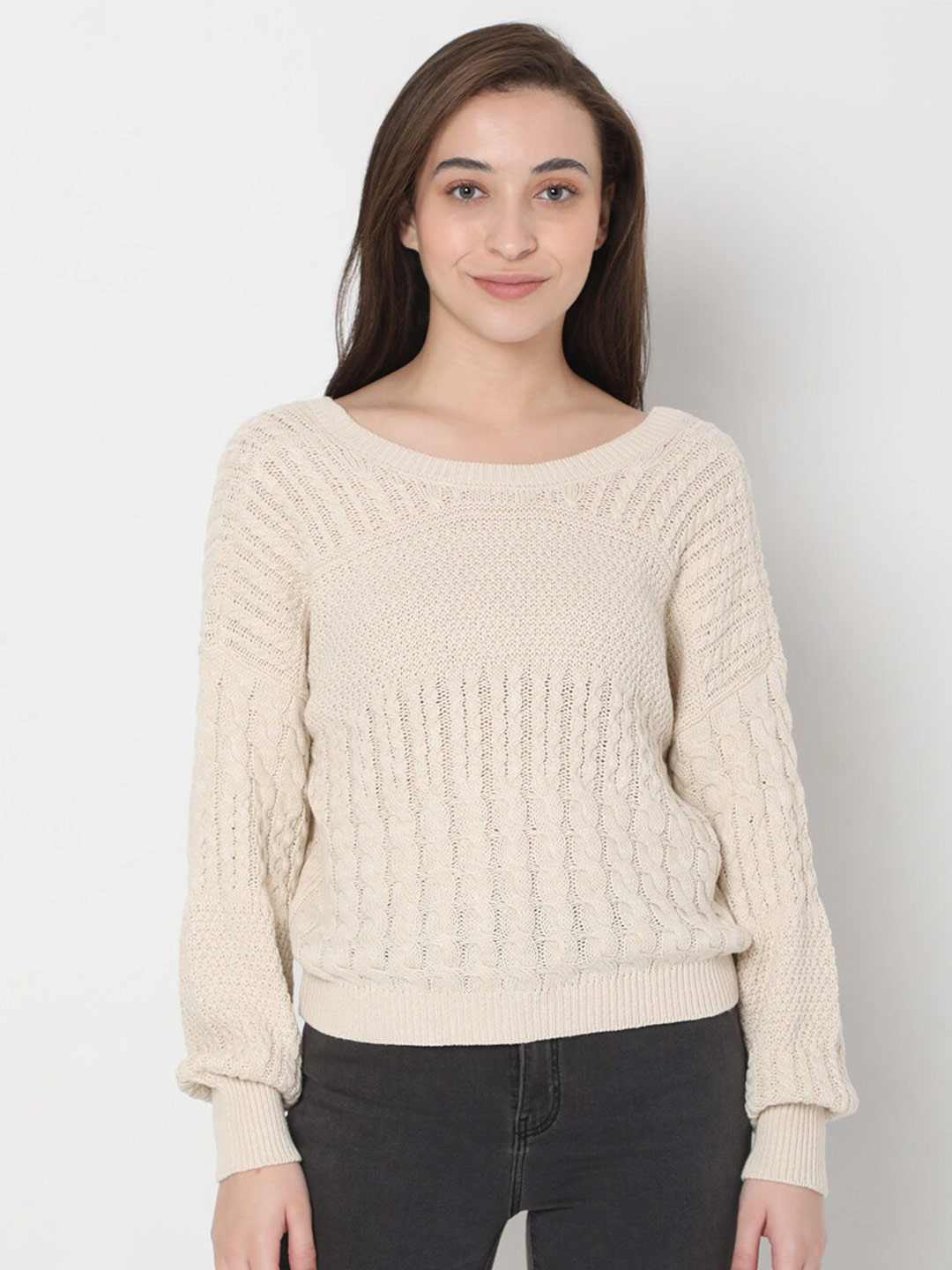

Vero Moda Women Beige Pullover