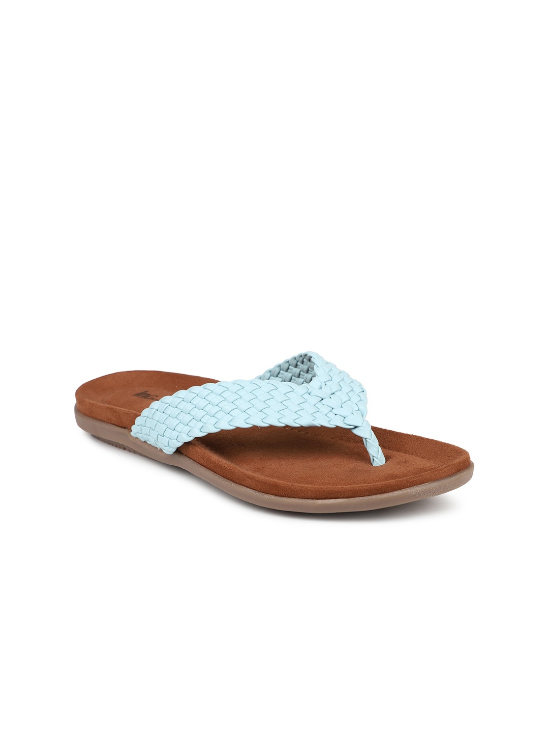 

Inc 5 Women Blue Textured Sandal Flats