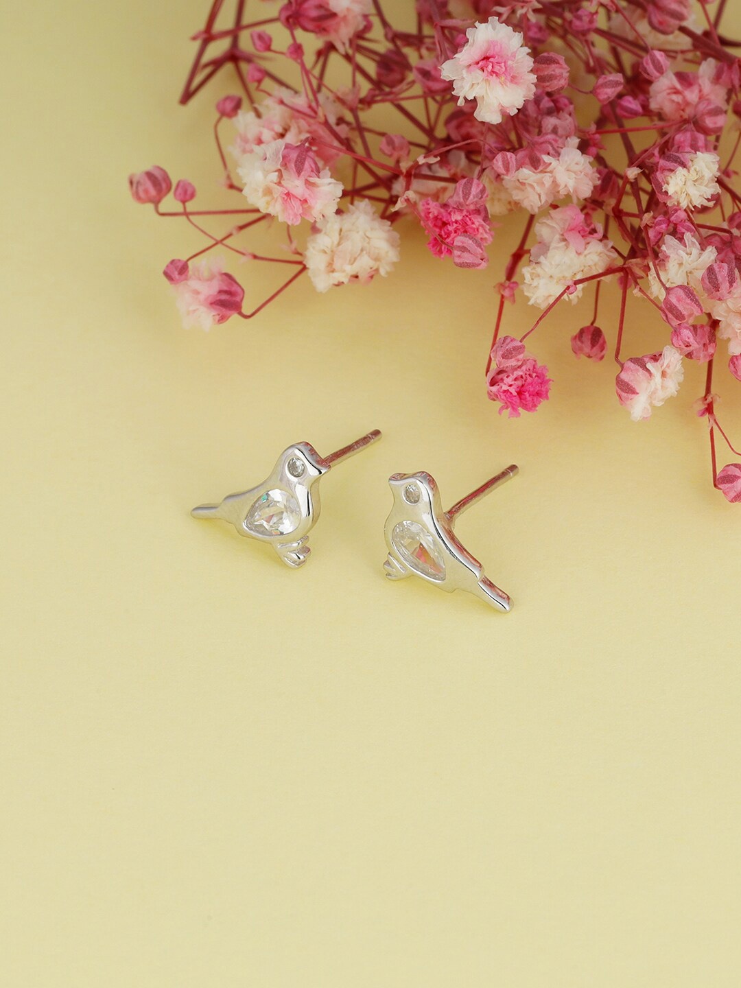 

GIVA Silver-Toned Contemporary Studs Earrings