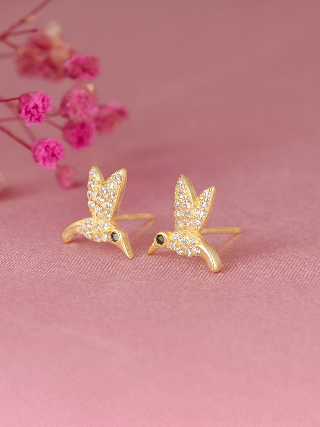 

GIVA Gold-Toned Contemporary Studs Earrings