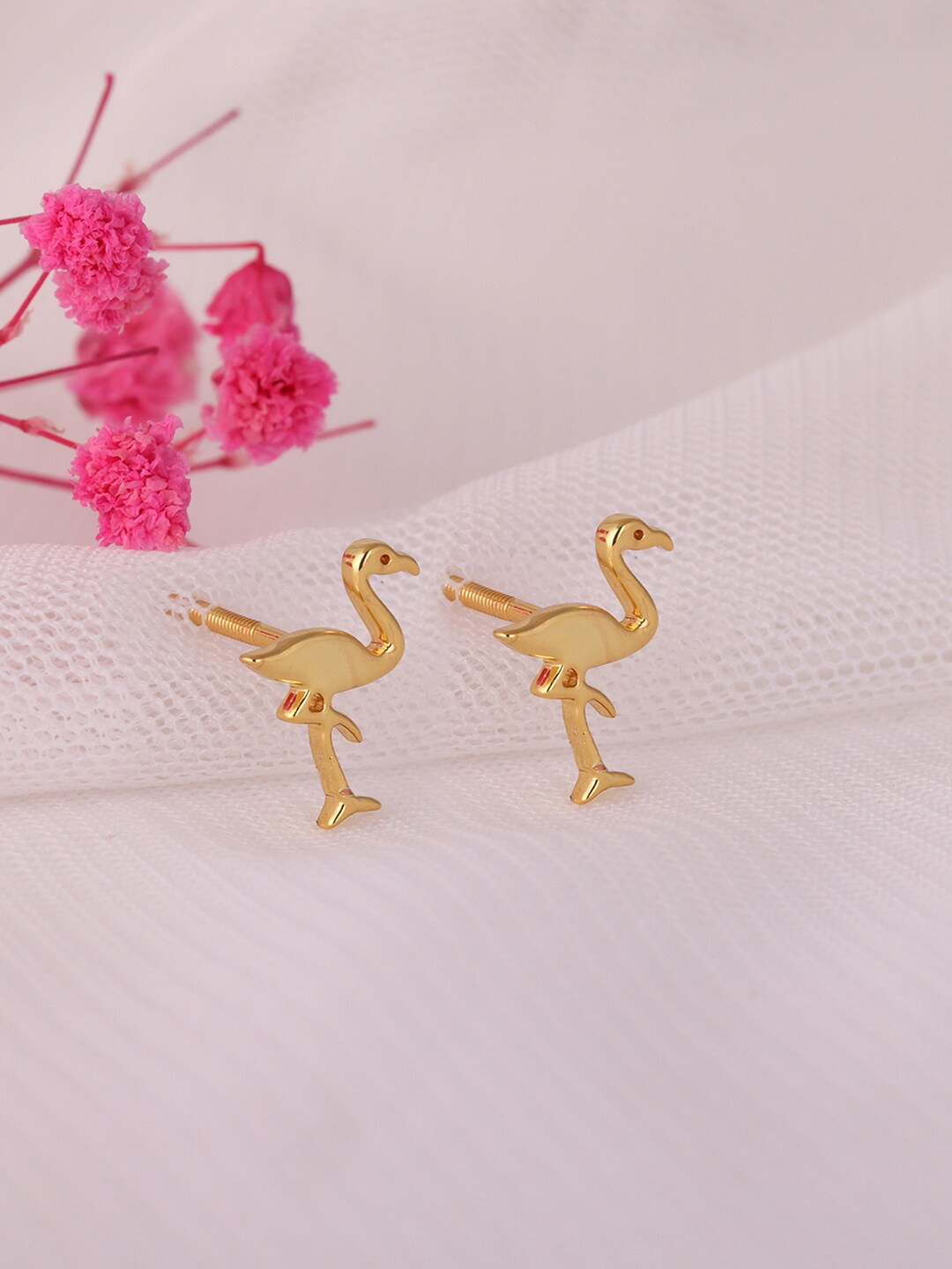 

GIVA Gold-Toned Contemporary Studs Earrings