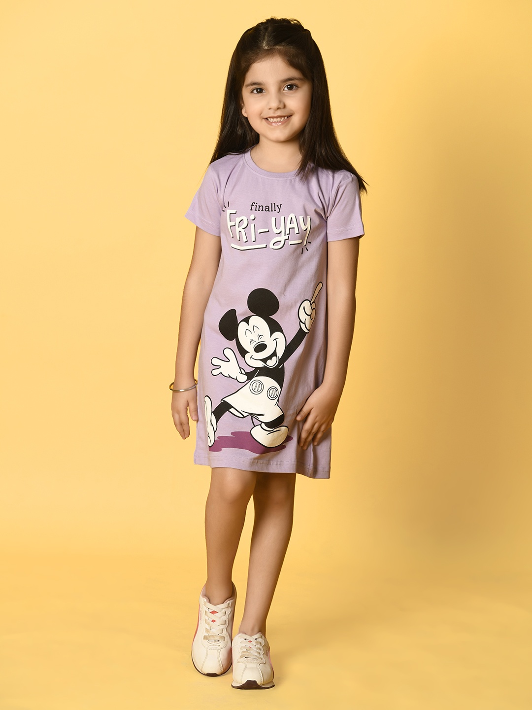 

Nap Chief Girls Lavender Mickey Fri-yay Printed T-shirt Nightdress -DS2048Y10-Lavender