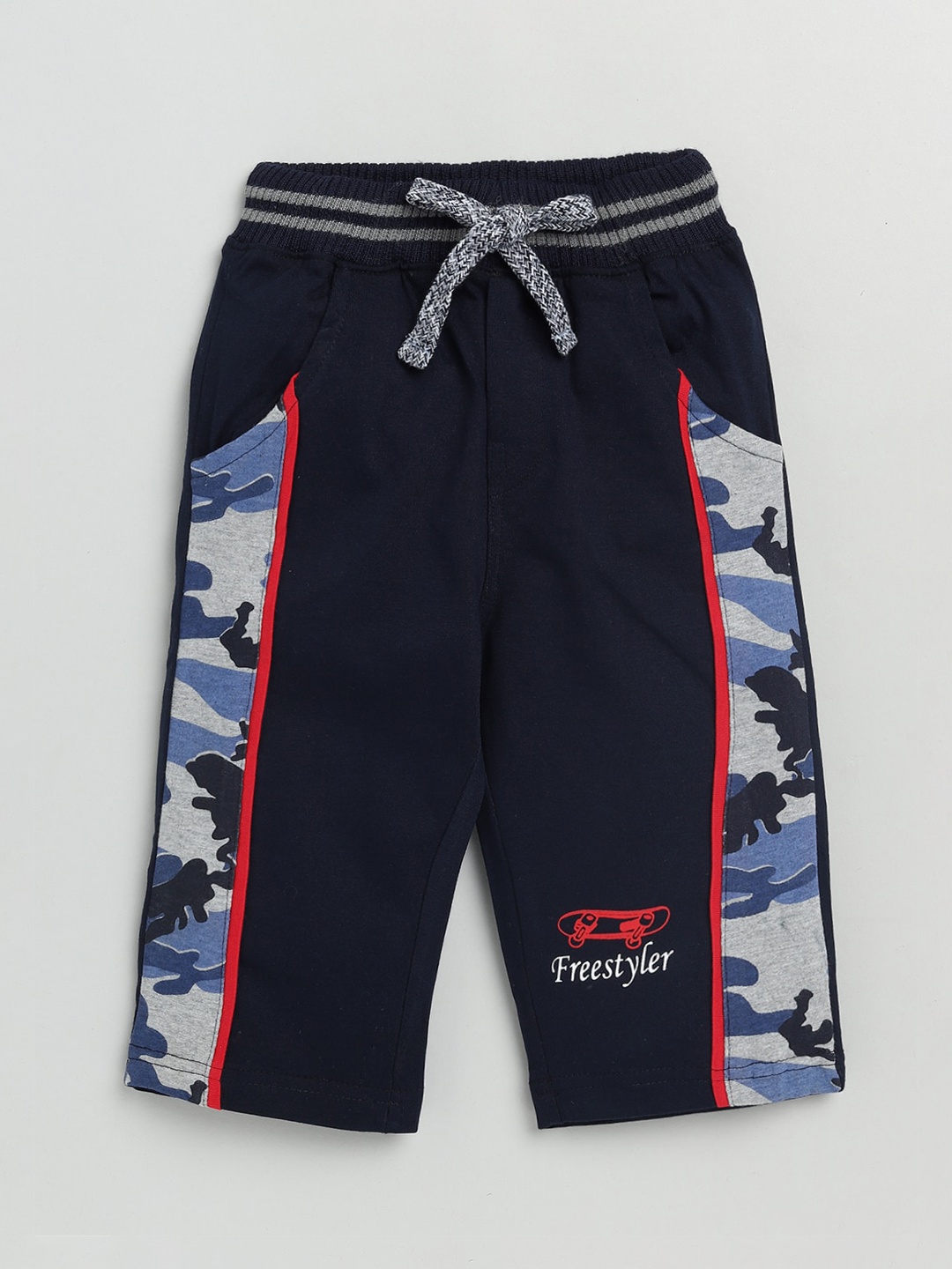

Olio Kids Boys Navy Blue Printed Shorts