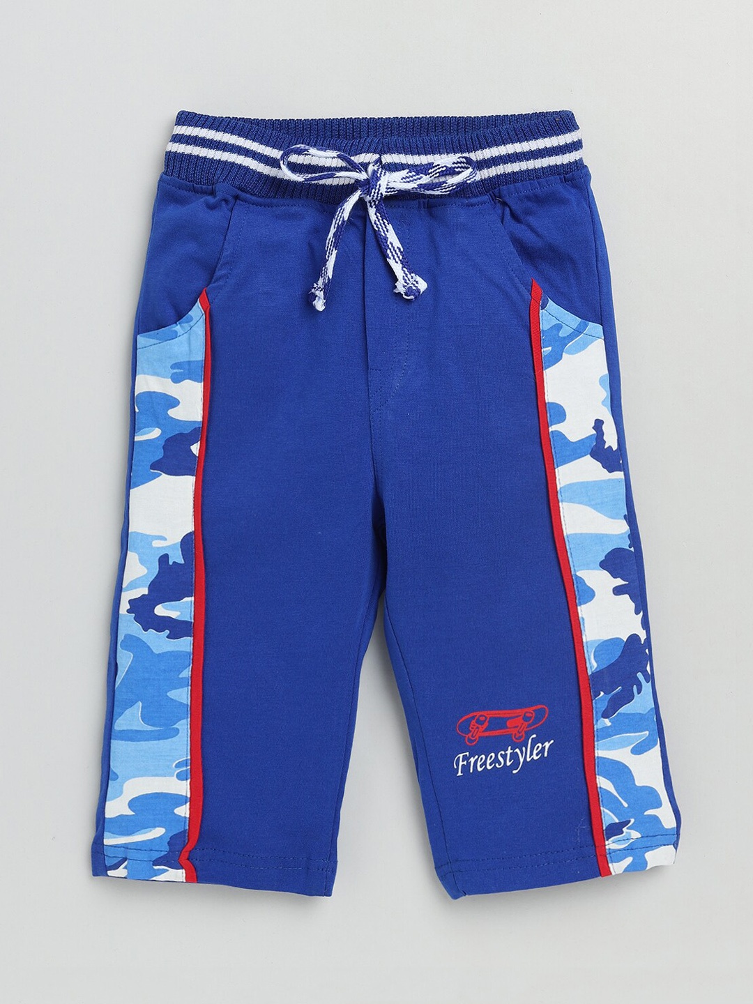 

Olio Kids Boys Blue Camouflage Printed Cotton Shorts