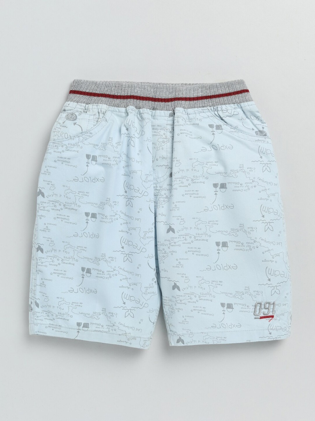 

Olio Kids Boys Grey Conversational Printed Shorts