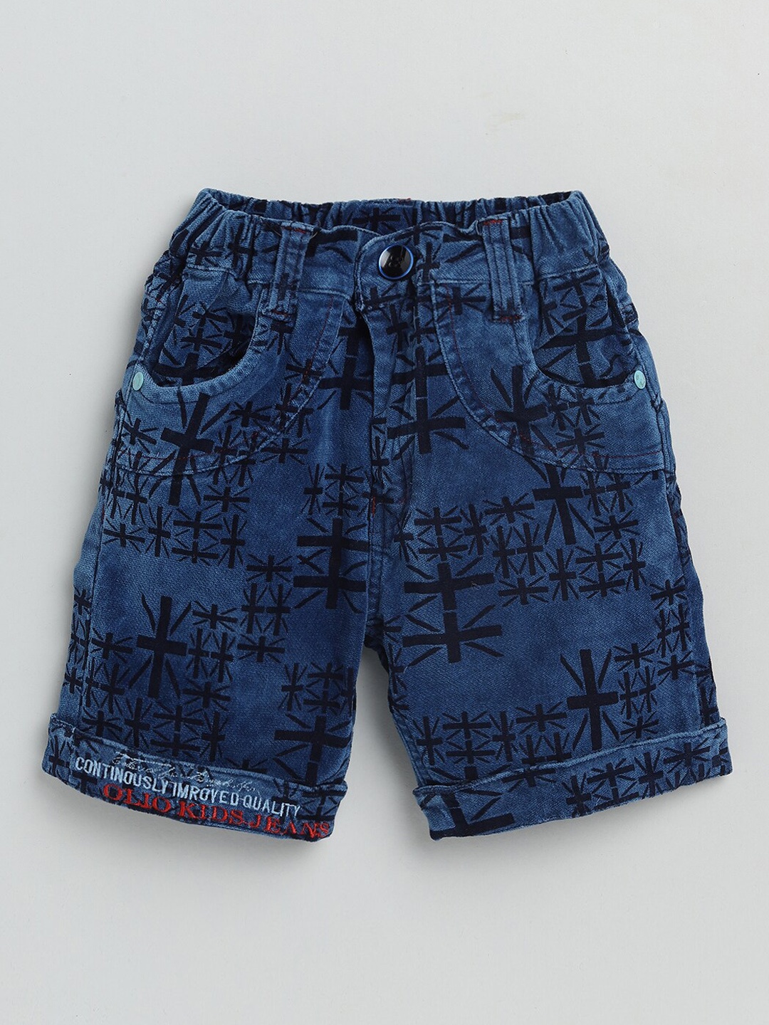 

Olio Kids Boys Blue Floral Printed Shorts