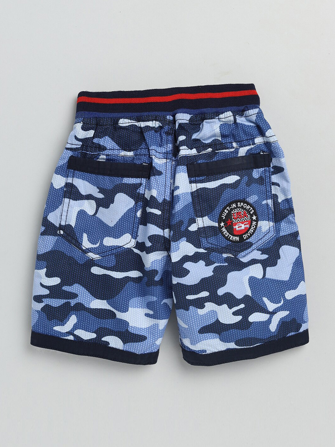 

Olio Kids Boys Blue Camouflage Printed Shorts