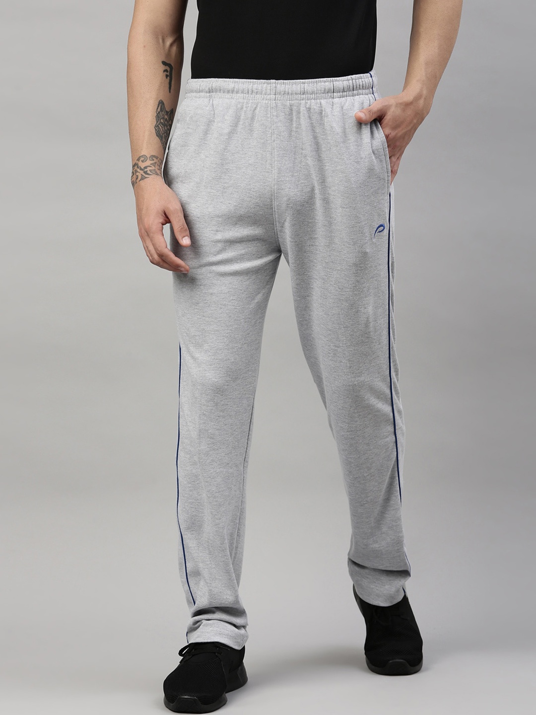 

Proline Active Men Grey Solid Cotton Track Pants