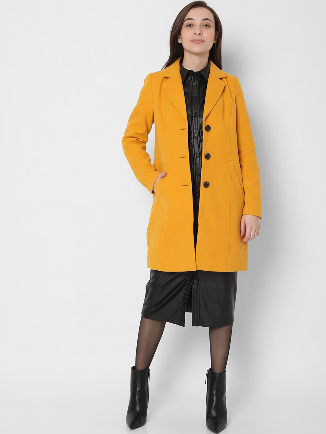 

Vero Moda Women Orange Solid Longline OverCoat