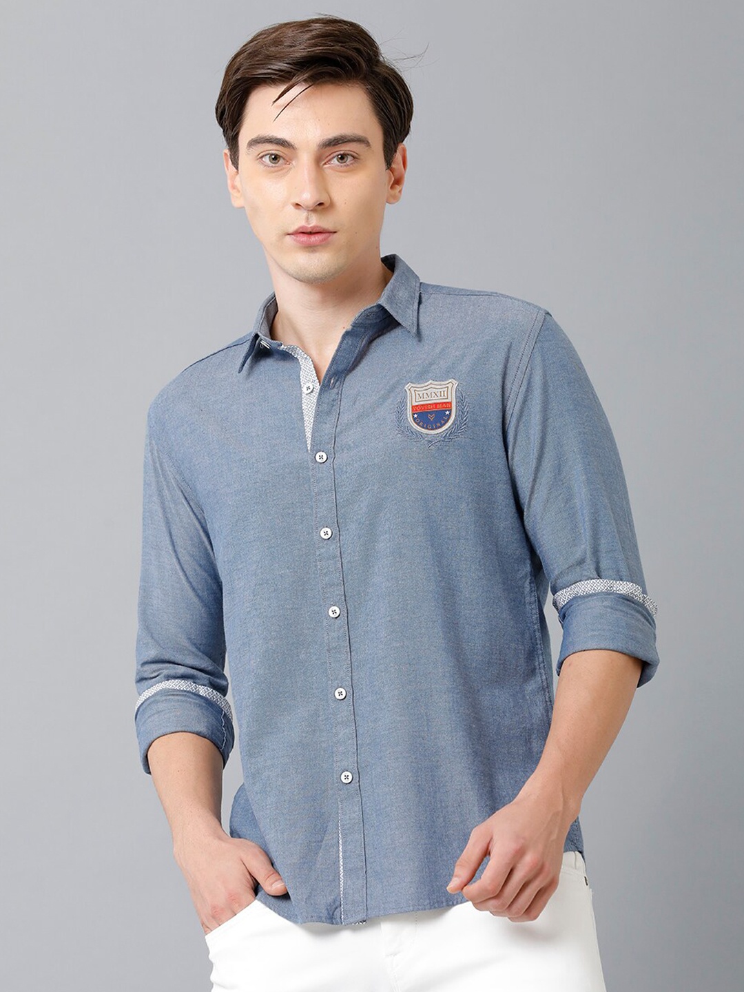 

YOVISH Men Blue Smart Slim Fit Casual Shirt