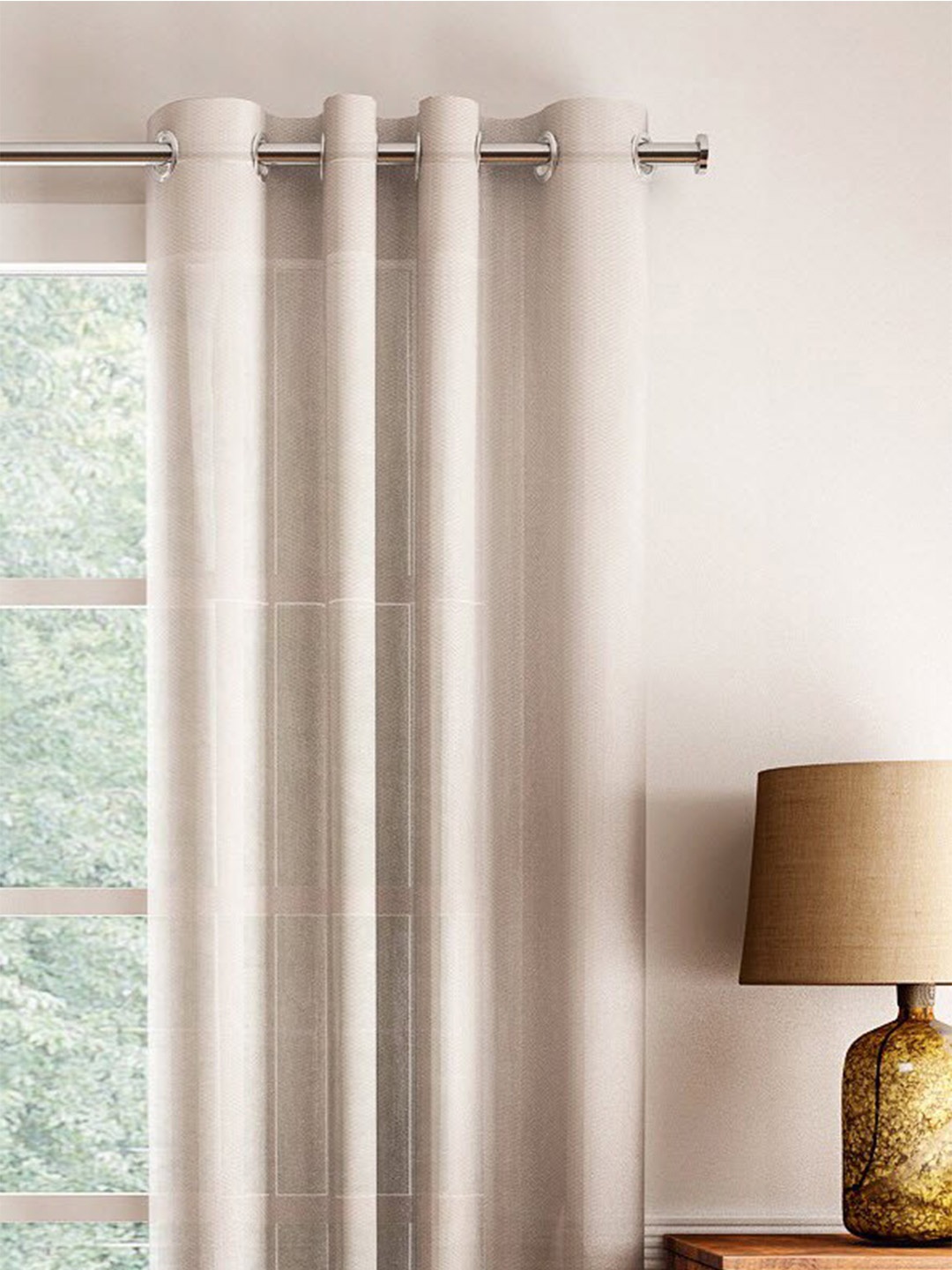 

Lushomes Beige Window Curtain