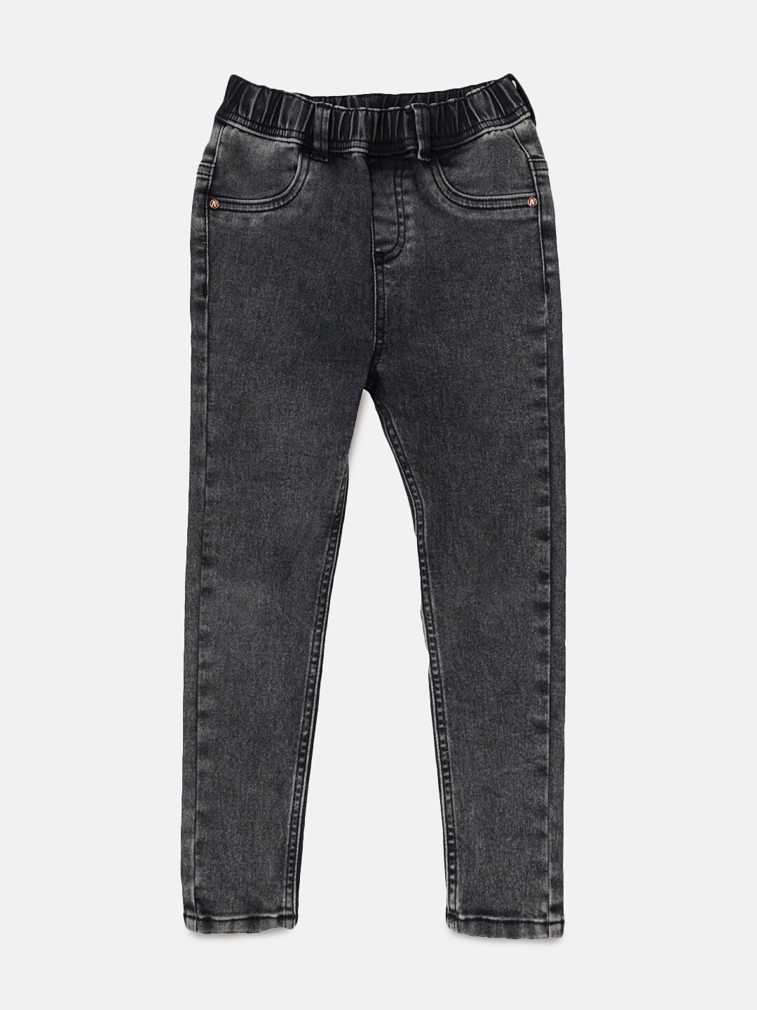 

Angel & Rocket Girls Grey Solid Cotton Denim Jeggings