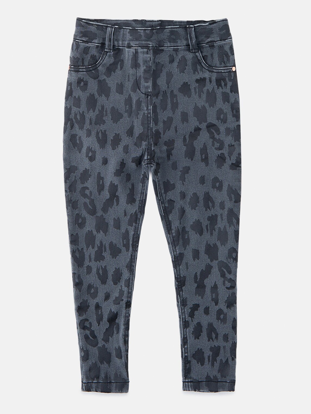 

Angel & Rocket Girls Black Animal Printed Cotton Jeggings