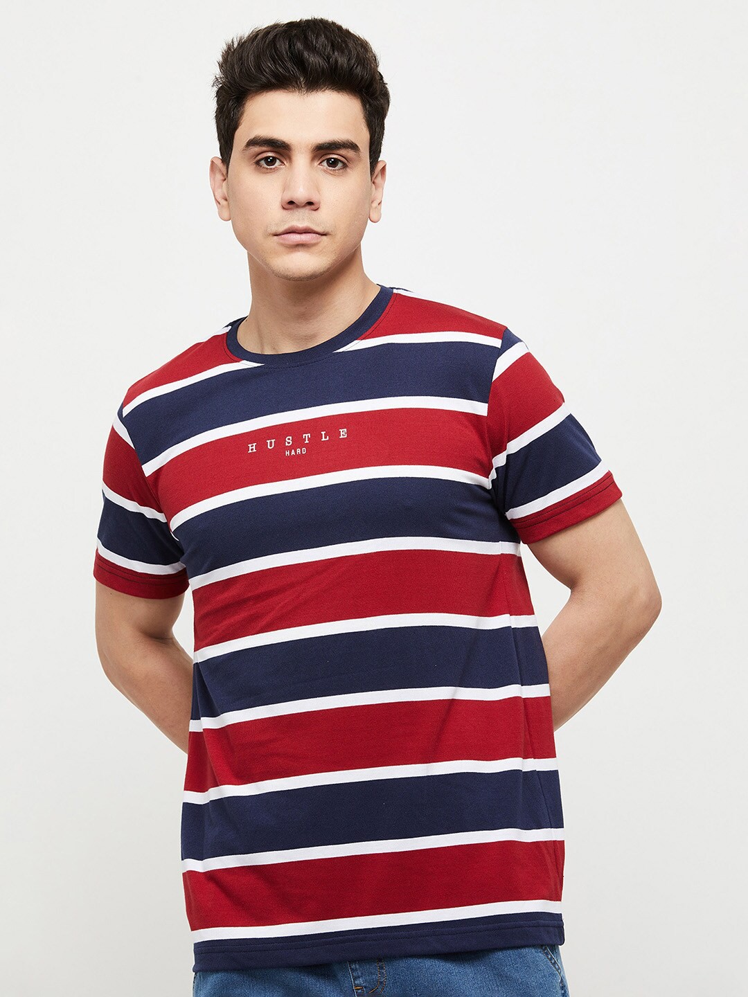 

max Men's Red Striped T-shirt