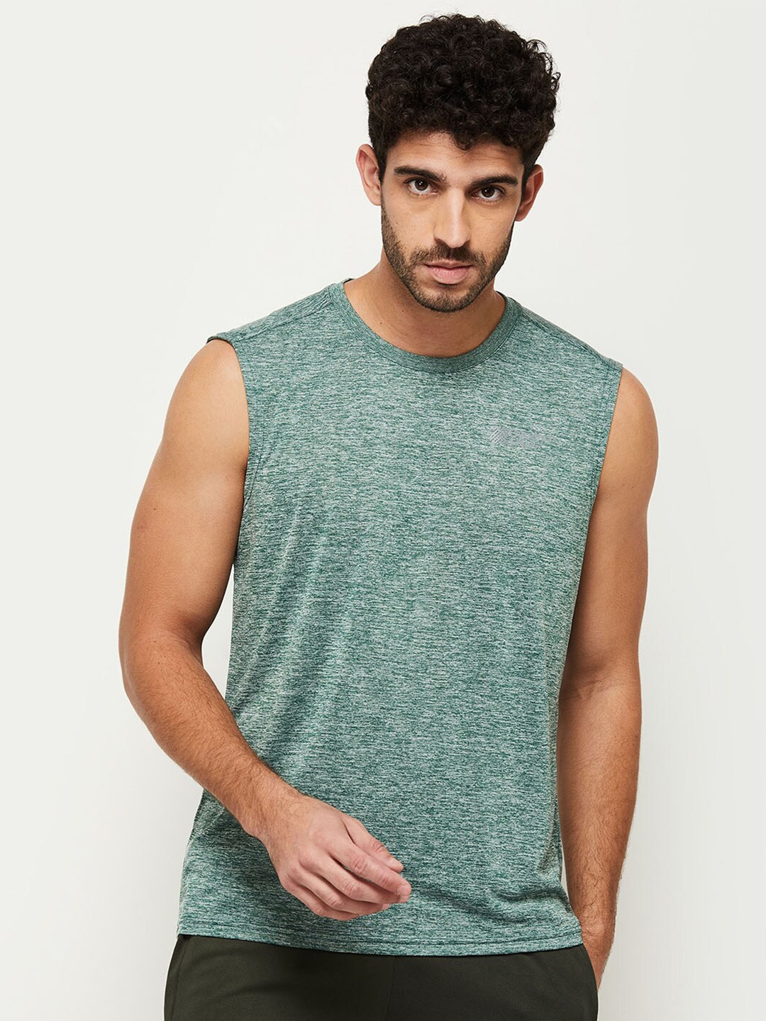 

Max Men Green Sleeveless T-shirt