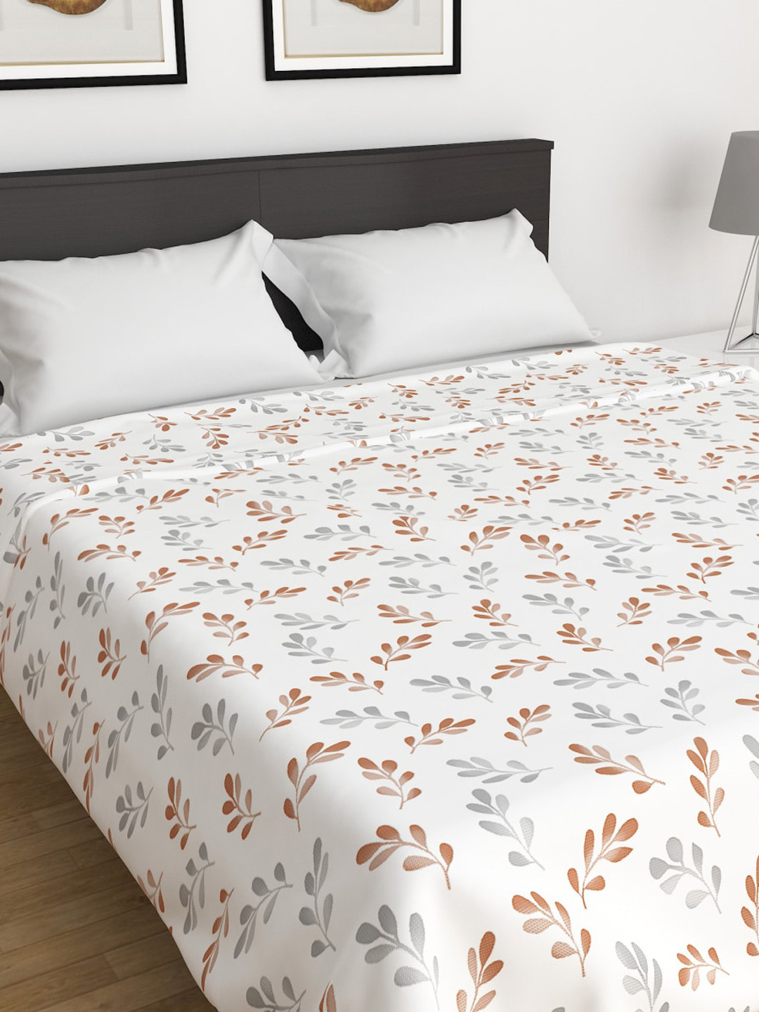 

Home Centre Harold Spring White & Grey Floral AC Room 110 GSM Cotton Double Bed Dohar