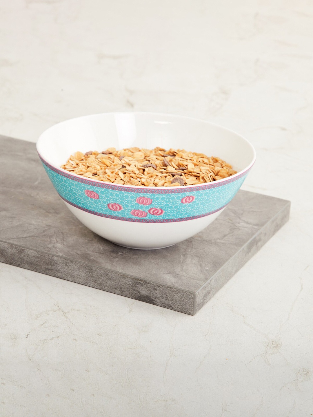

Home Centre White & Blue 1 Pieces Printed Bone China Glossy Bowls