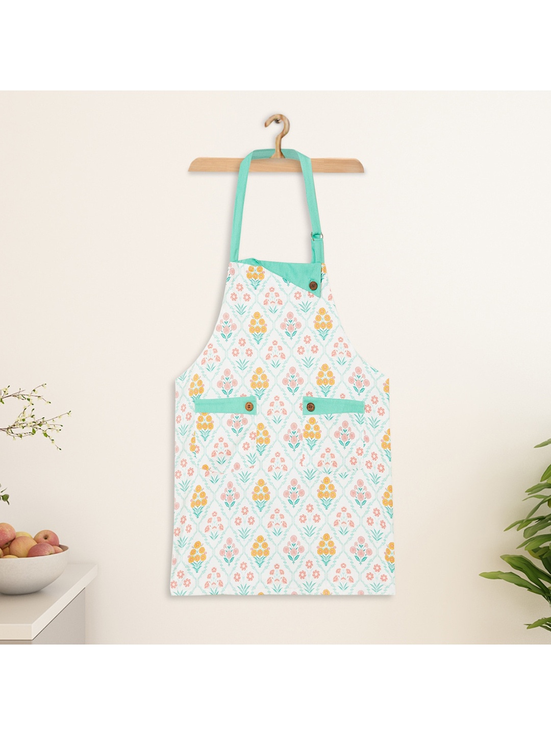 

Home Centre White India Inspired Printed Cotton Kitchen Apron