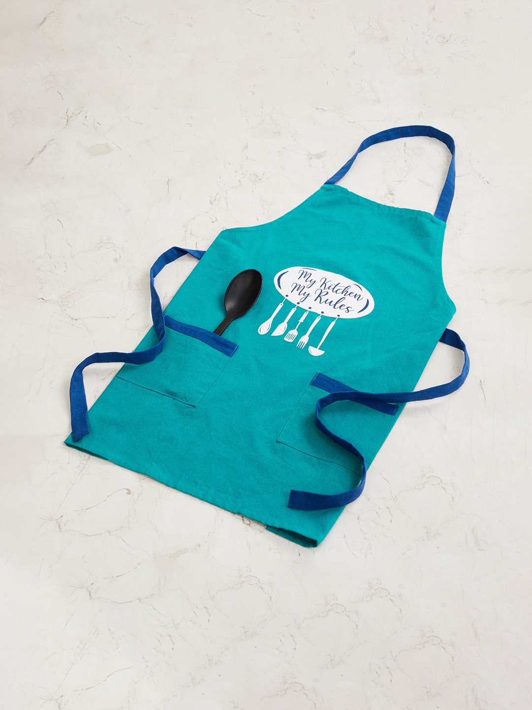 

Home Centre Teal & White Printed Bohochic Apron