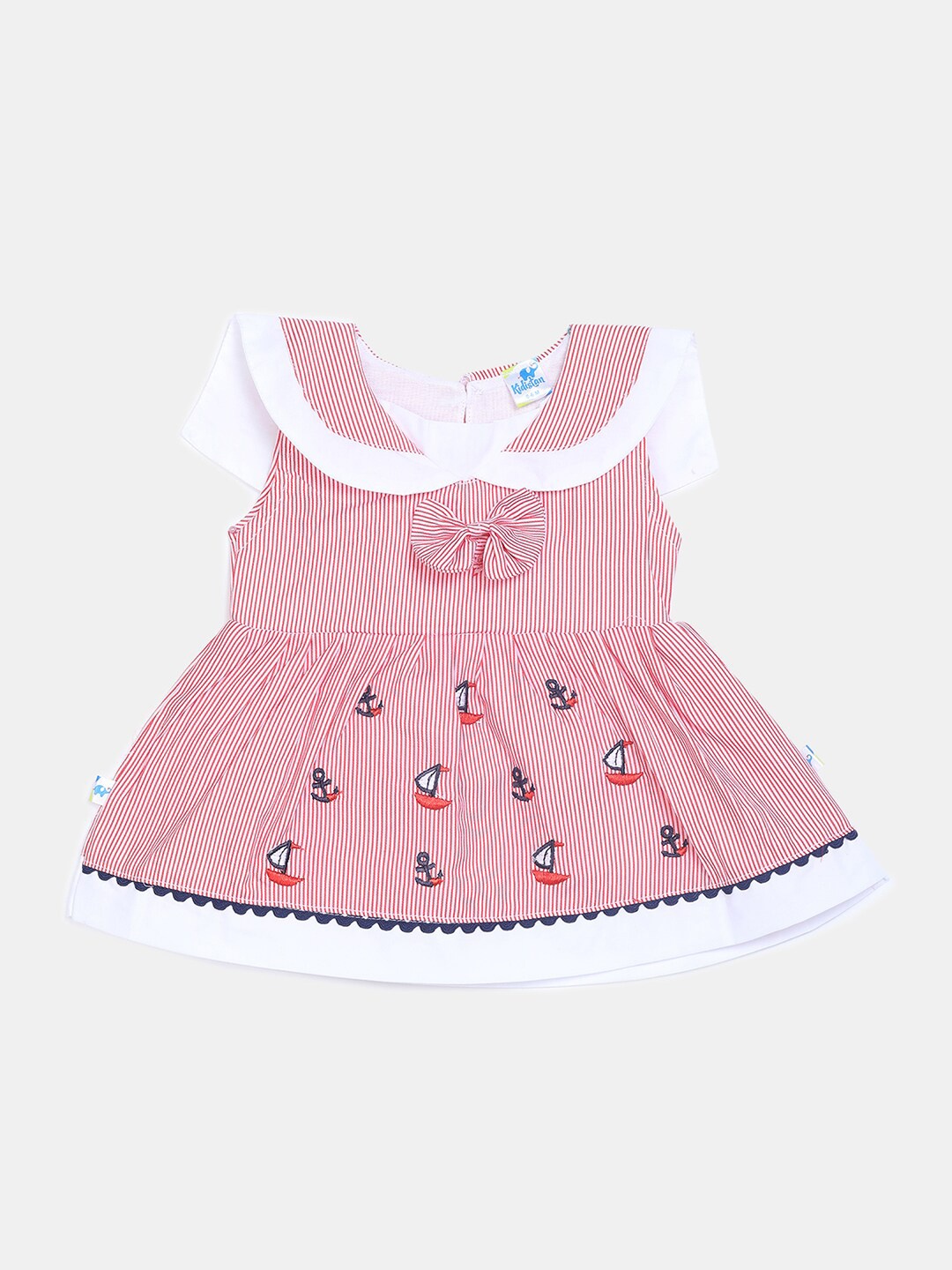 

V-Mart Red Peter Pan Collar Satin Dress