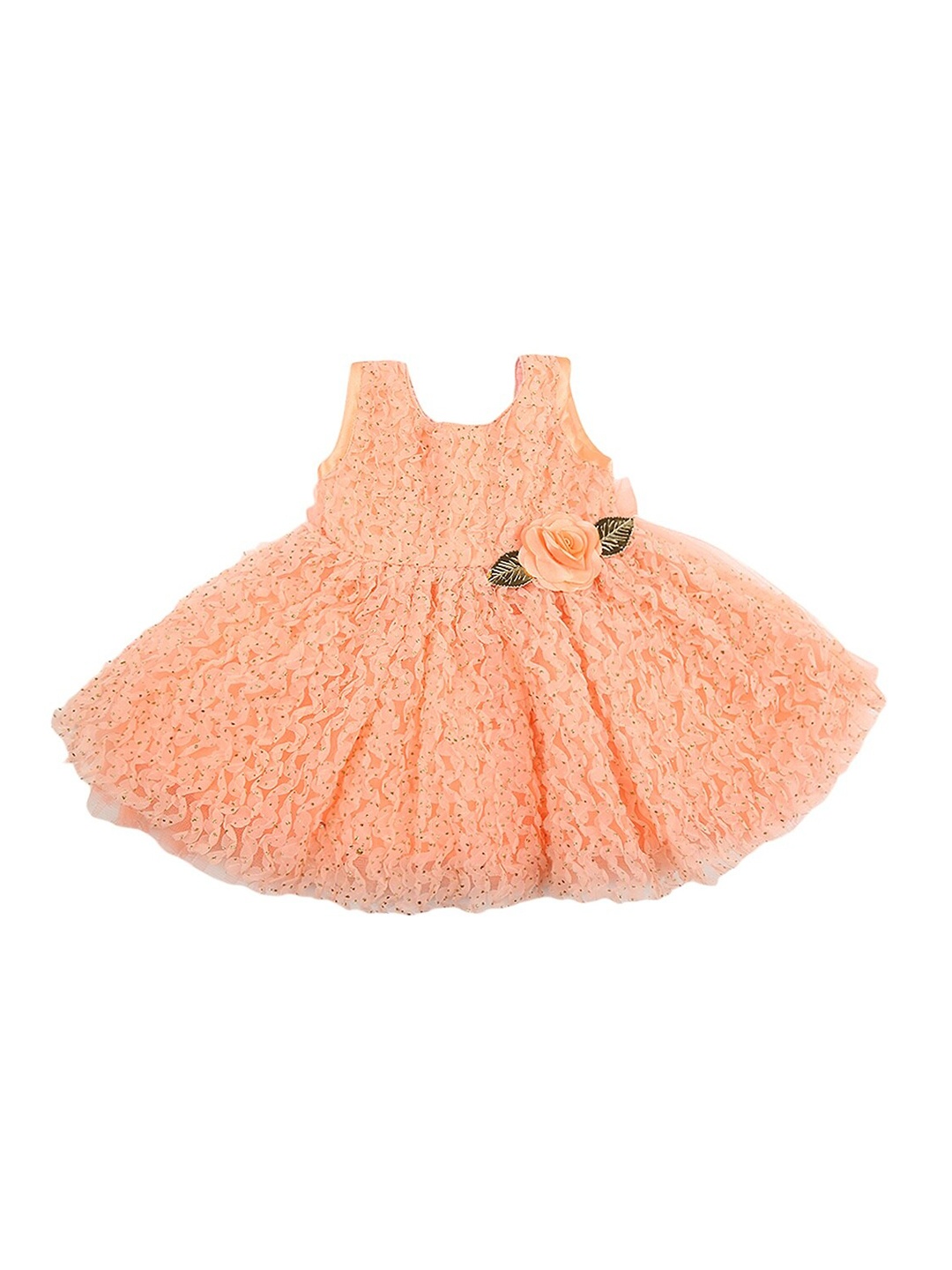 

V-Mart Girls Peach-Coloured Satin Dress