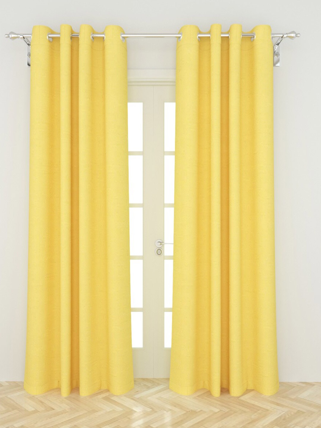 

Home Centre Yellow Set of 2 Black Out Door Curtain