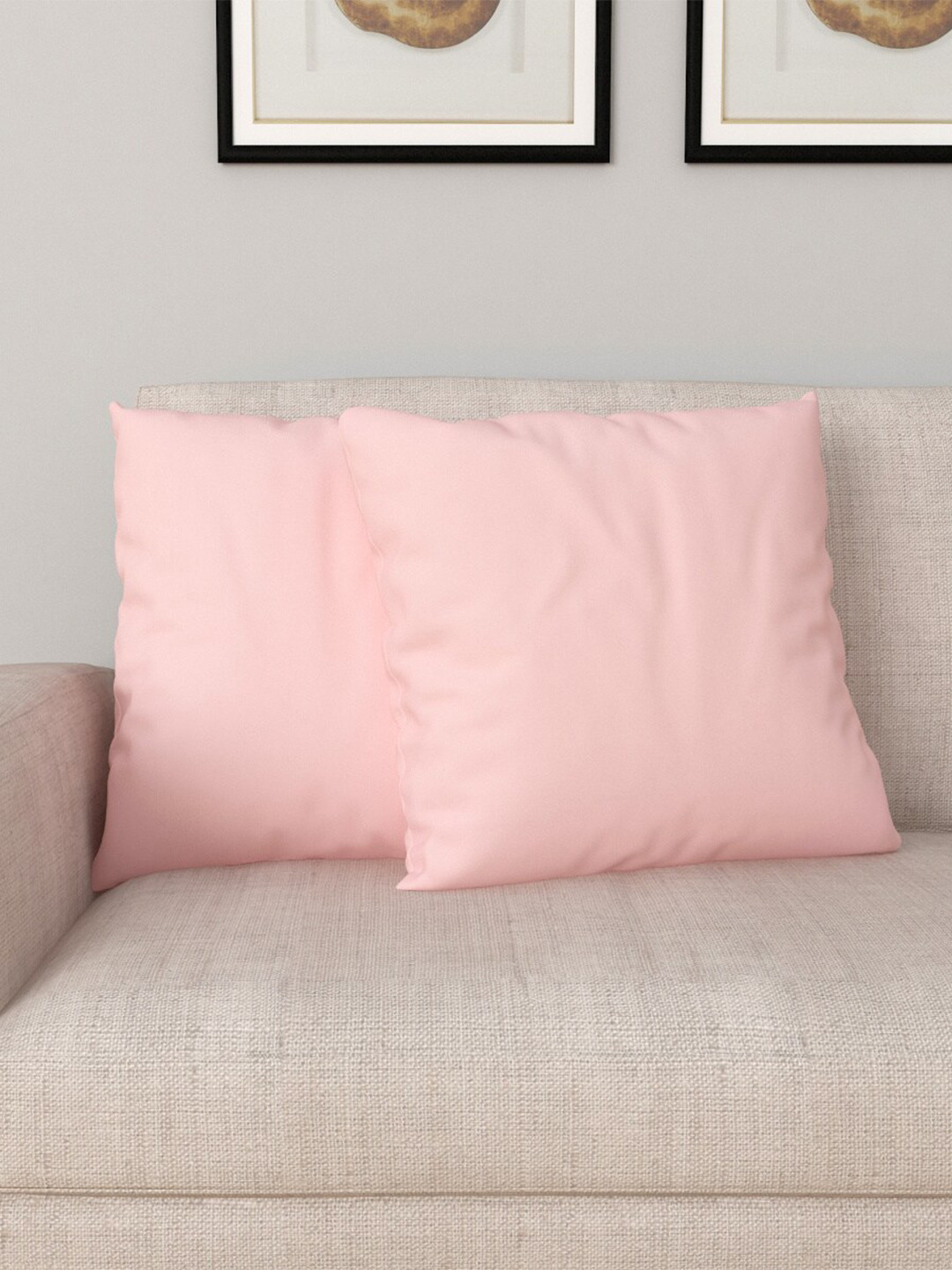 

Home Centre Pink Set of 2 Square Cushion Covers