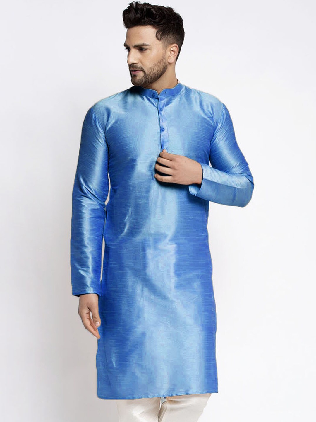 

Jompers Men Blue solid Kurta