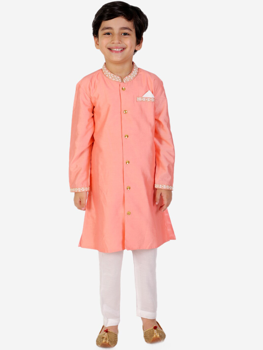 

KID1 Boys Peach-Coloured Kurta with Churidar